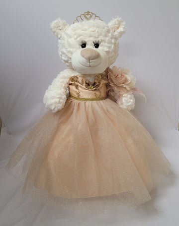 KINNEX COLLECTIONS SINCE 1997 20'' Teddy Bear with Elegant Dress (Centerpiece) ~ B16631N-34G (Champane)