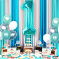 Katchon, Teal Number 1 Balloon For First Birthday - 40 Inch, Tiffany Blue Number 1 Balloons | Number One Balloon For First Birthday | 1St Birthday Decorations | Turquoise Number Balloons,Mermaid Theme