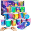 Eunvabir 24 Pack Galaxy Slime Party Favors Kit For Kids, Diy Non-Sticky Slimes Stress Relief Toys For Girls Boys, Christmas Valentine Birthday Classroom Prizes/Games/Gifts