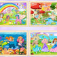 WaaLod Wooden Puzzles for Kids, 4 Pack, 24 Pieces, Educational Toys for Ages 4-6, Unicorn, Mermaid, Princess, Elf