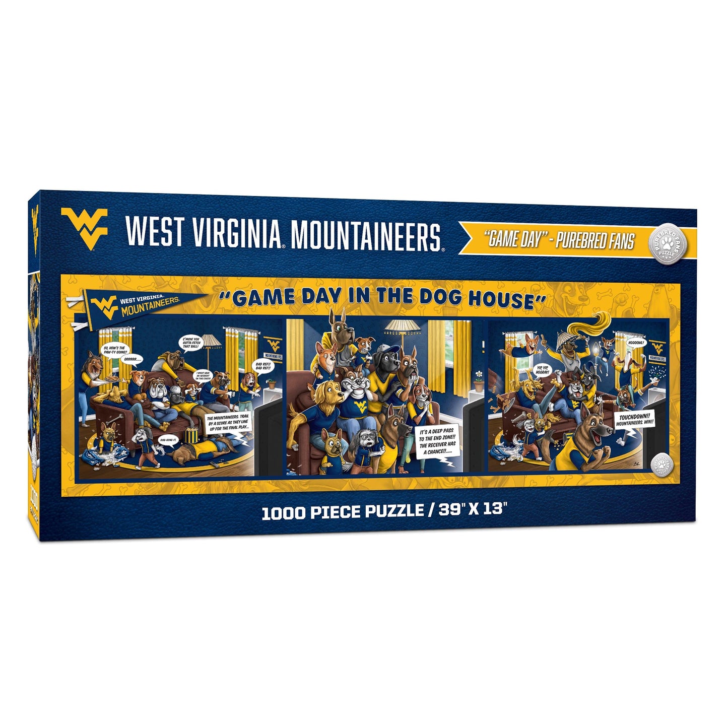 YouTheFan NCAA West Virginia Mountaineers 1000pc Puzzle, Team Colors, Cardboard, Model 2505695