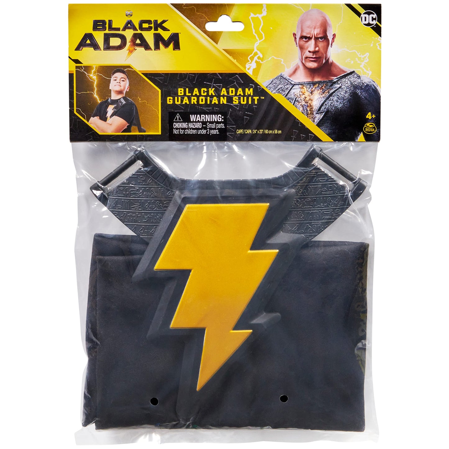 Dc Comics, Black Adam Guardian Suit, Cape And Chest Plate, Black Adam Movie Kids Roleplay Costume For Boys And Girls Ages 4 And Up