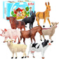 Keciabo Animal Figurines, Big Animal Toys, 8 Pcs Farm Animals Figurines Toys, Realistic Plastic Animals Playset, Educational Learning Toy Set For Kids Toddlers