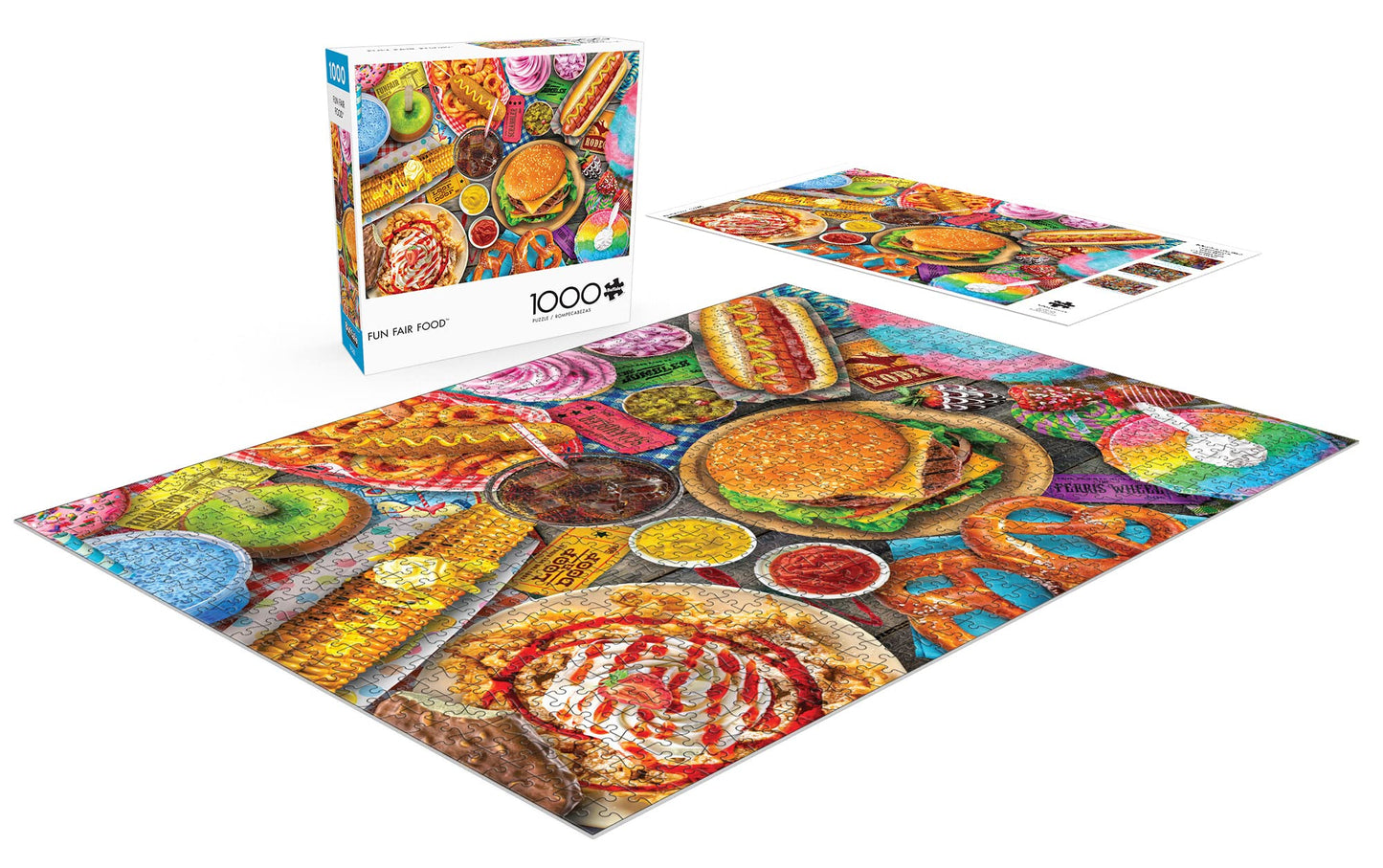 Buffalo Games Fun Fair Food 1000 Piece Jigsaw Puzzle - Large Multicolor Cardboard - Model 12729 for Adults, Perfect for Game Nights