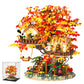 Hjplpxh Cherry Blossom Bonsai Tree House Building Blocks Set With Acrylic Display Box, Plants Flowers Treehouse Architecture Mic