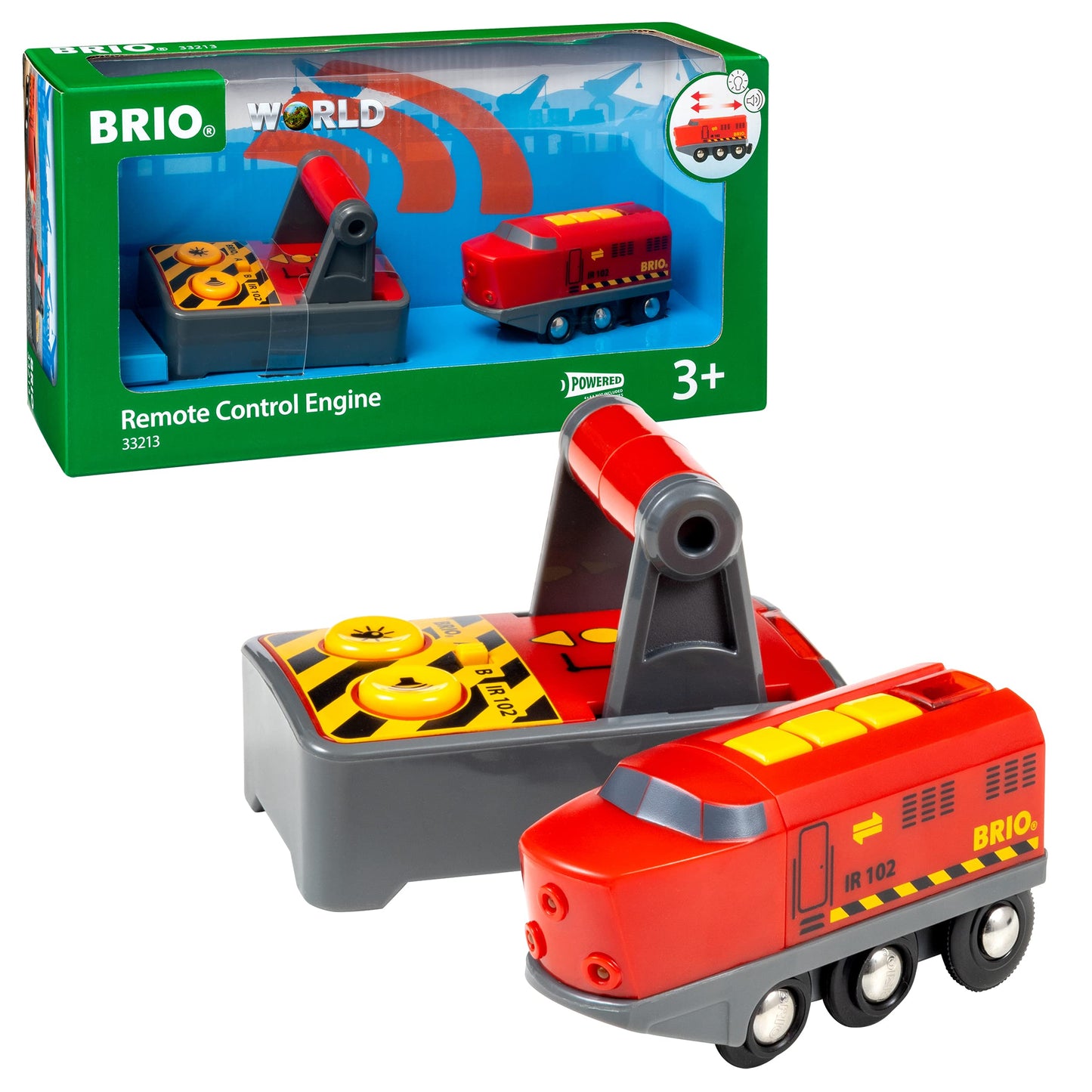 Brio World 33213 - Remote Control Train Set | Wooden Toy For Kids | Enhances Logical Thinking | Compatible Railway Toys | Ideal For Ages 3 And Up