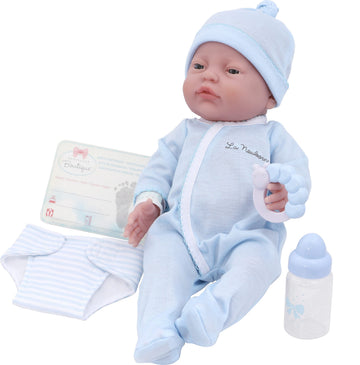 JC Toys 17" Life-Like Baby Doll Gift Set - Classic Blue, Vinyl, Model 18301, Ages 2+, Includes Accessories