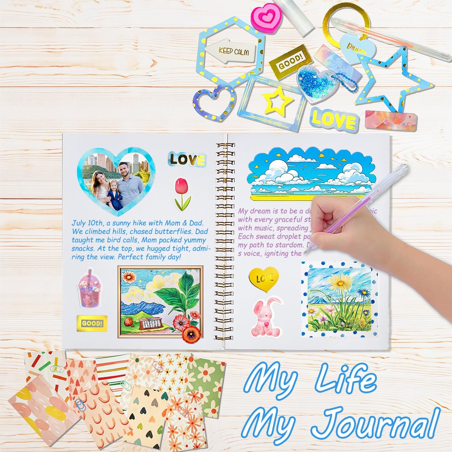Toyelo Dly Journal Kit For Girls, Diary Suppies Set, Jouraling Art Crafts Kits, Stationery Set Birthday Gifts For 6 7 8 9 10 11