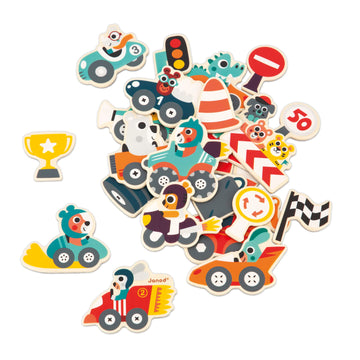 Janod Wooden Magnets - Imagination And Creativity Sets (City) - From 24 Months, J09642, Multi-Coloured