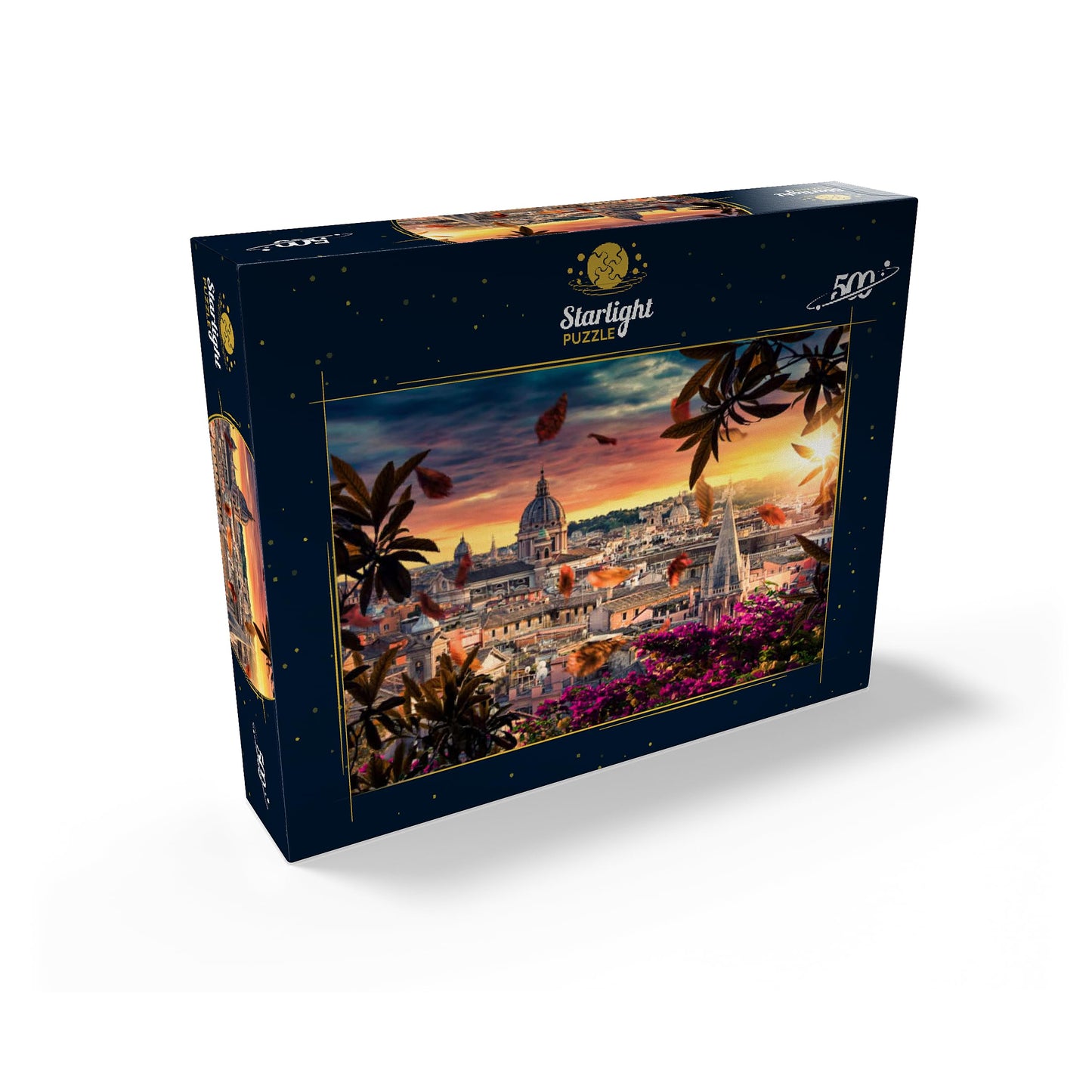 MyPuzzle Beautiful Sunset Over The City of Rome in The Evening - Premium 500 Piece Jigsaw Puzzle for Adults