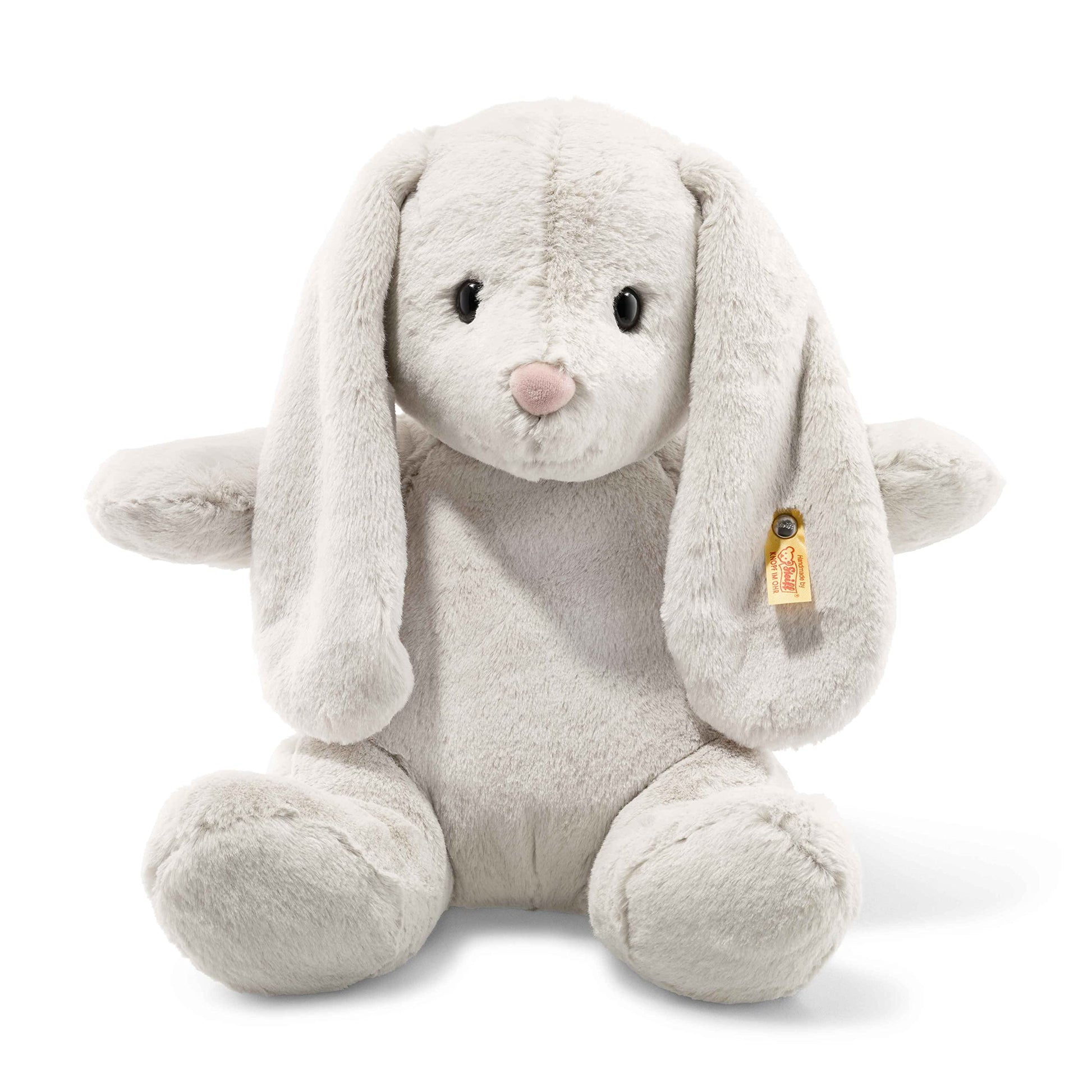 Steiff Hoppie Rabbit: enhanced 15 Stuffed Animal Toy  Soft Cuddly Friends for Girls  Boys & Kids (Light Grey)