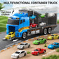 NIPLOOOW Toddler Boys Toys for 3 4 5 6 Years Old, Truck Vehicle Toy Set with Play Mat, Die-Cast Toy Car Carrier Truck for Boys K
