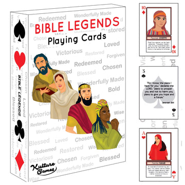 Kulture Games Playing Cards: Bible Legends - Diverse Bible Characters  Stories & Encouraging Bible Verses - Trivia Card Game - Christian Cards for Family Game Night - Christian Gifts