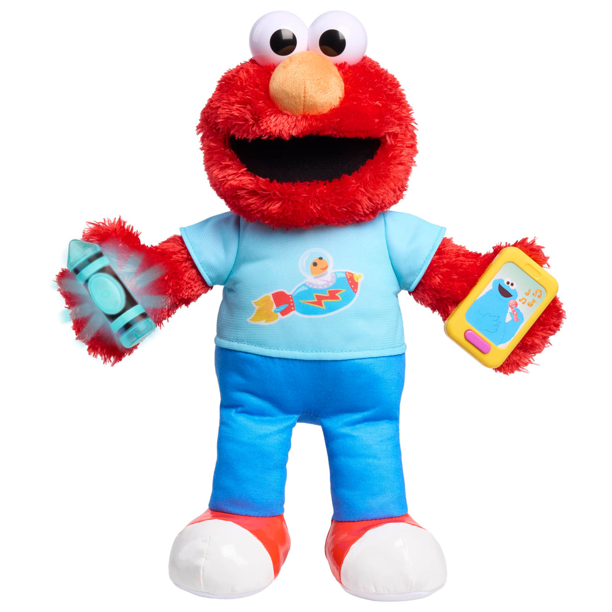 Just Play Sesame Street 13inch Learning Elmo Plush Stuffed Animal with 50+ Phrases, Lights, Sounds, & Motion, Learning and Educ