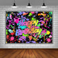 Lofaris Neno Glow In The Dark Birthday Party Photography Backdrops Colorful Graffiti Splash Paint Background Slime Happy Birthda