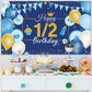 1/2 Birthday Decoration Backdrop Blue and Gold Half Birthday Banner 6 Months Happy Birthday Background Half Birthday Party Suppl