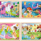 Wooden Puzzles For Kids Ages 4-6, 4 Packs 24 Pcs Unicorn Mermaid Princess Fairy Jigsaw Puzzles, Preschool Educational Brain Teas