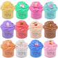 12 Pack Butter Slime Kit  with Unicorn  Fruit  Ice Cream Mini Scented Slime Charms Suppulies  Party Favors Stress Relief Toy for Girls Boys  Non-Sticky & Super Stretchy