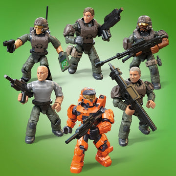 Mega Construx Halo Unsc Marine Platoon Pack Construction Set, Building Toys For Kids , Brown