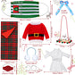 Aoriher 9 Pcs Christmas Elf Doll Accessories Set Includes Sleeping Bag Bathrobe Mask Ear Muffs Scarf Glasses Hammock Sweater (Santa)