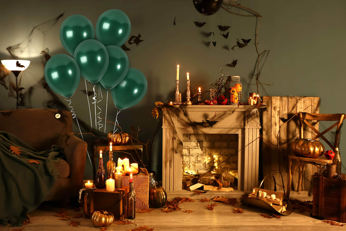 Treasures Gifted 72 Pieces Pine Green Metallic Balloons - Large Latex Balloons - Birthday Decorations - Unisex