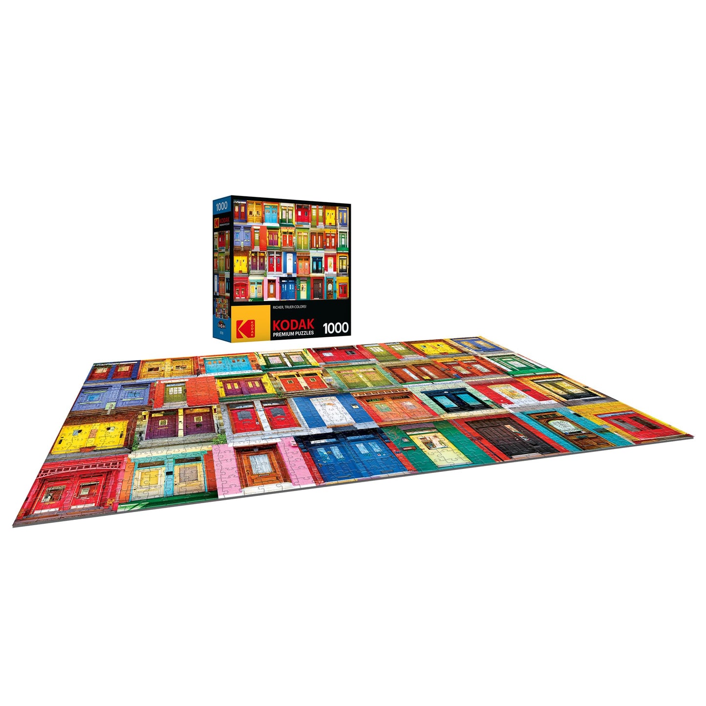 RoseArt 1000 Piece Jigsaw Puzzle - Colorful Montreal Doors, Multicolor, Model 8700, Paper Material for Adults