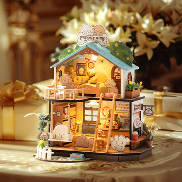 Robotime Diy Miniature House Kit, Mini Wooden Dollhouse Diorama Model, Tiny House Building Kits,Birthday Christmas Craft Hobbies
