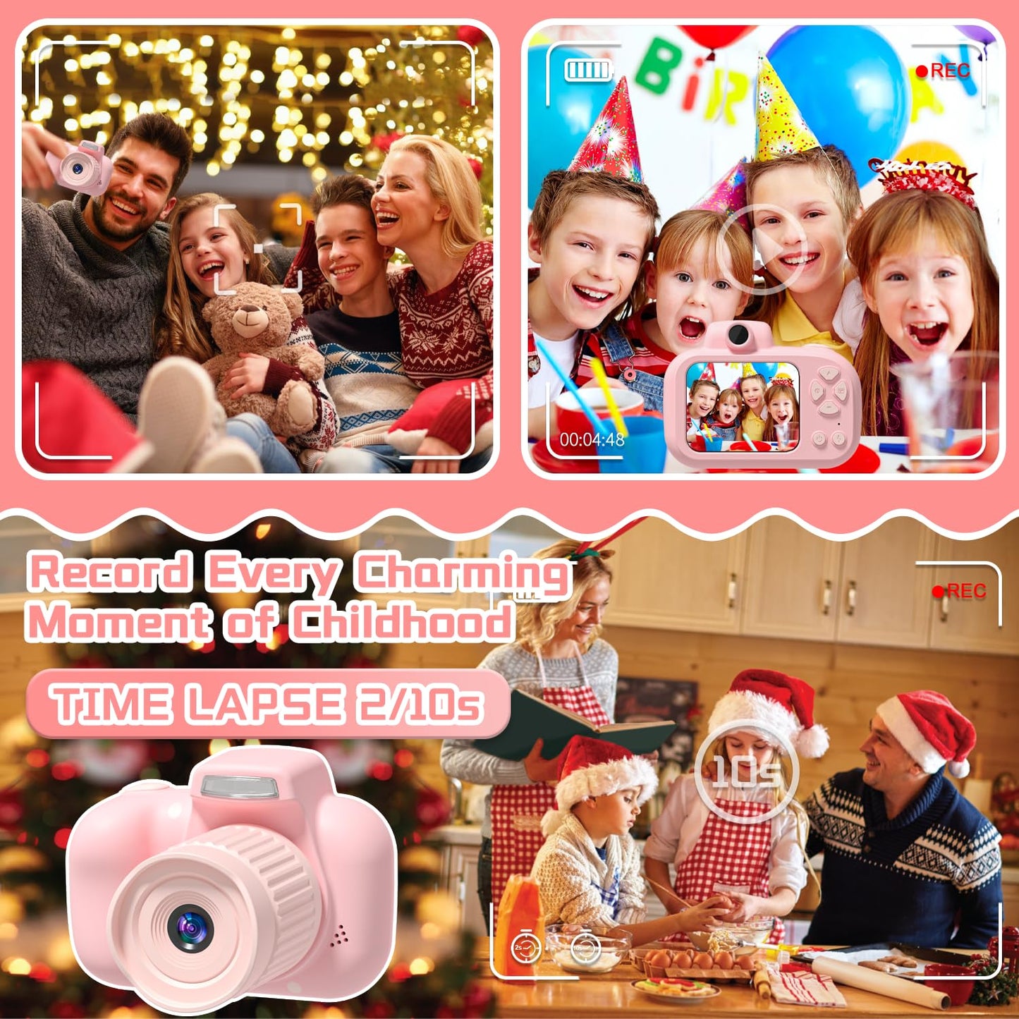 Temodu Kids Camera, Best Birthday Festival Toys Gifts For Girls Boys Age 3 4 5 6 7 8 9 10 11 12 Year Old, Digital Camera For Kid