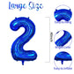 Number 2 Balloon 40 Inch, Dark Blue Big Number Balloon, Giant Foil 2 Balloons Number, Helium 2Nd Birthday Balloons For Kids Boys