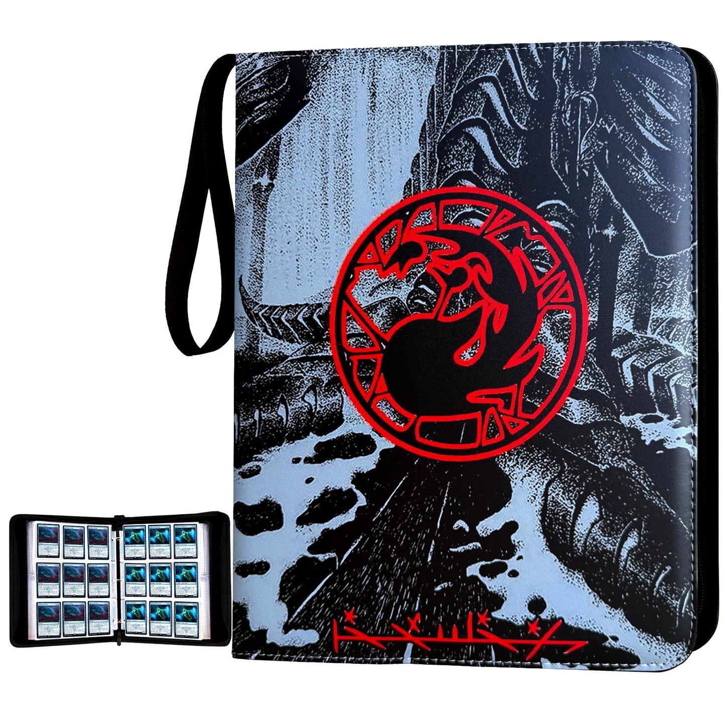 MTGPRO 9 Pocket Card Binder  720 Double Sided Pocket Trading Card Binder  enhanced PU Card Collector Album Card Folder for MTG/YGO/PTCG/Game Cards(Red)