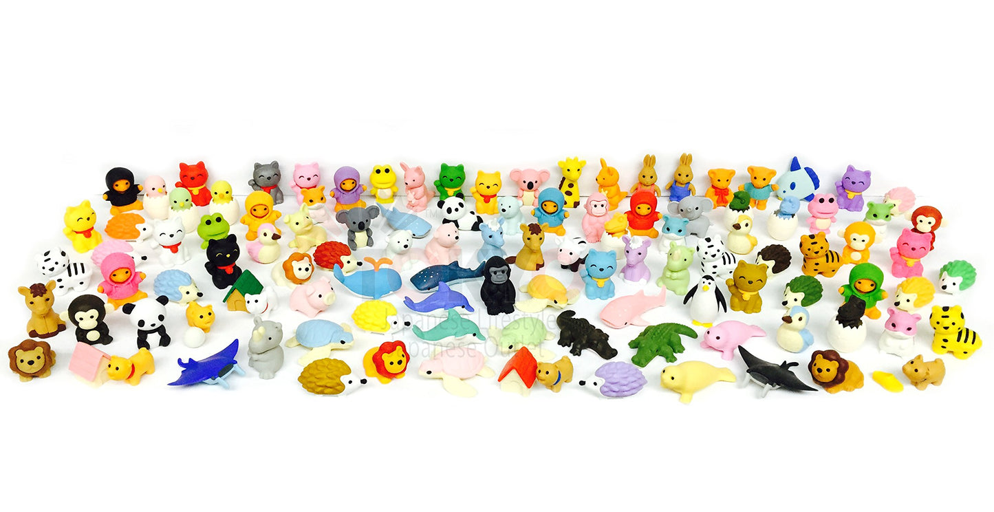 Iwako Pencil Eraser Animal Collection - Pack of 20 Multicolor Rubber Erasers, Includes Unicorn - Model NewAnimal20