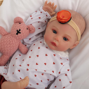 Caliugsi Real Life Like Reborn Baby - 18'' Realistic Newborn Doll Girl, Lifelike Baby Doll With Soft Weighted Body, Reborn Gift