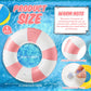 Arrowbash Jumbo Inflatable Pool Float - 47.24 Inch Pink and White Striped Inner Tube for Adults
