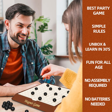 Magnetic Game Chess, Magnet Games For Adults And Kids With Storage Board, Magnet Chess Game With Stones, Board Game For Family G