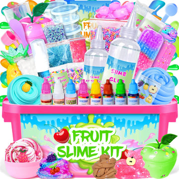 Slime Making Kit For Girls, Glimmer Crunchy Slime, Foam Slime, Jelly Cubes Slime, Glowing Slime, Stress Relief Toys For Kids 6-1