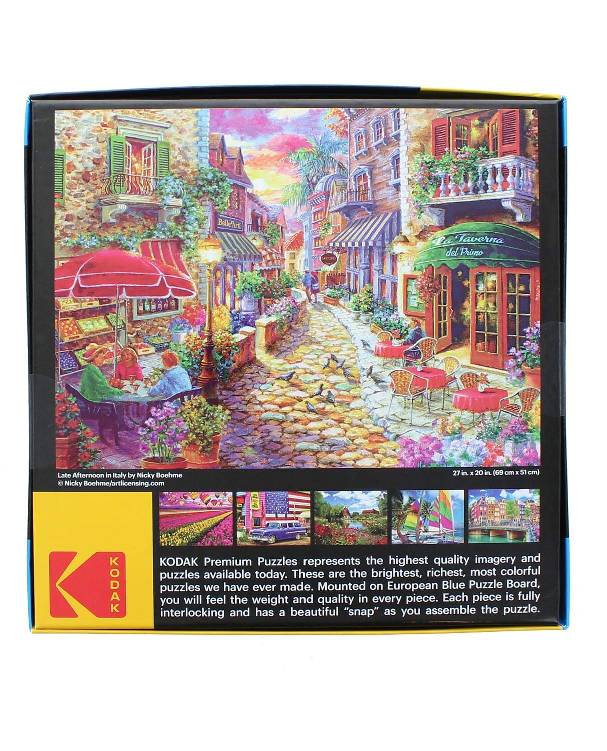 RoseArt 1000 Piece Jigsaw Puzzle - Kodak Premium Late Afternoon in Italy, Multi-colored, Model 8700ZZQ, Paper Material