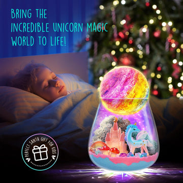 Unicorn Terrarium Gifts For Kids - Light Up Terrarium Crafts Kit With Diy Moon Lamp - Unicorn Toys For Girls - Arts And Crafts B