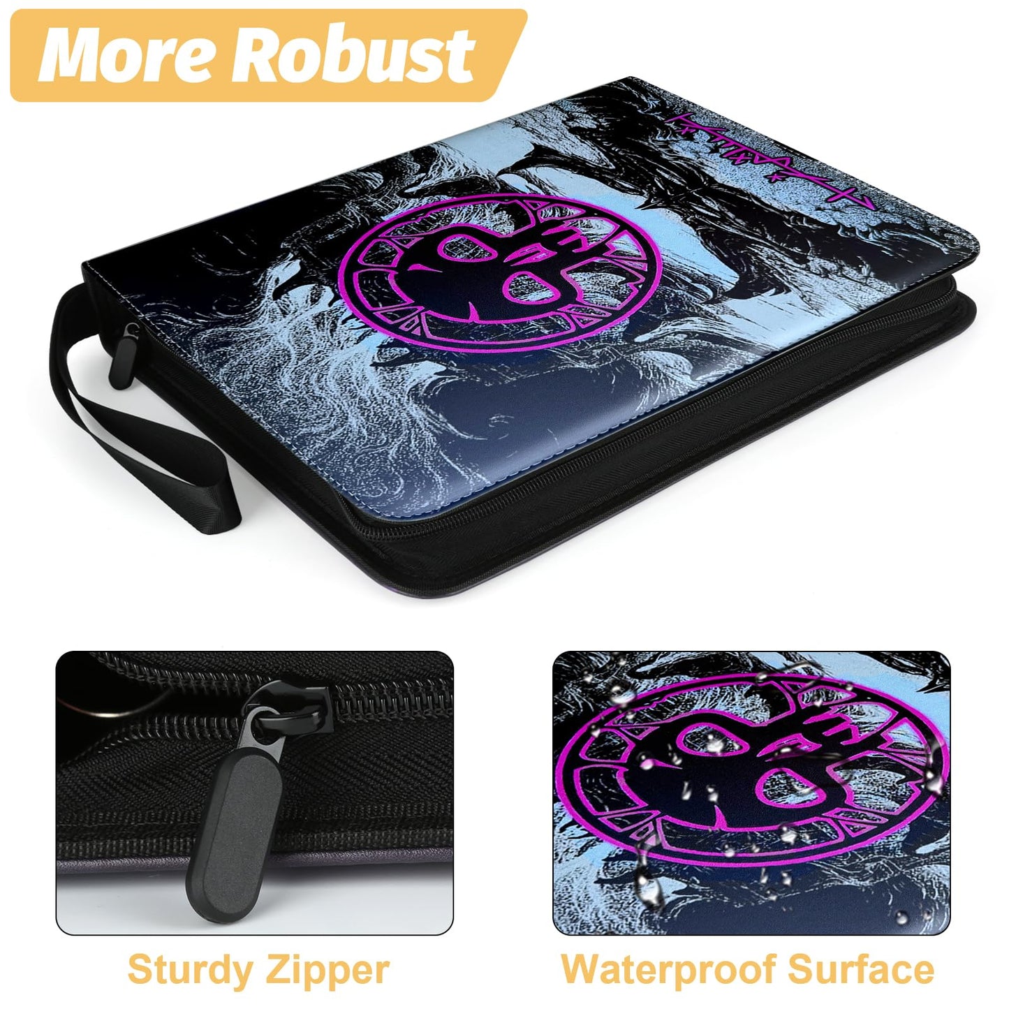 MTGPRO 9 Pocket Card Binder  720 Double Sided Pocket Trading Card Binder  enhanced PU Card Collector Album Card Folder for MTG/YGO/PTCG/Game Cards(Purple)