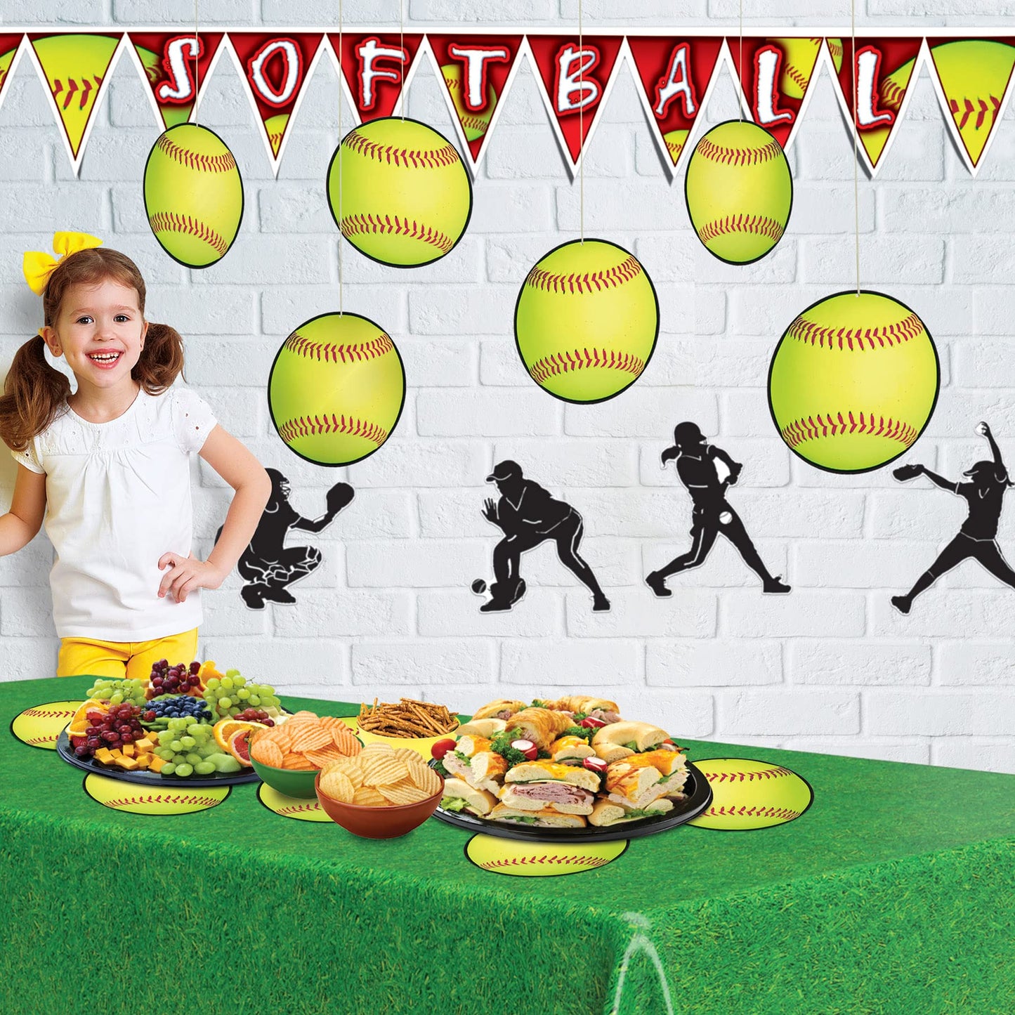 Beistle 54765, Yellow , 6 Piece Softball Cutouts, 10