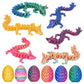 SHUWND 6PCS 3D Printed Dragon Eggs with Dragon Inside,Mini Easter Eggs Articulated Crystal Fidget Toys,Easter Basket Stuffers,My