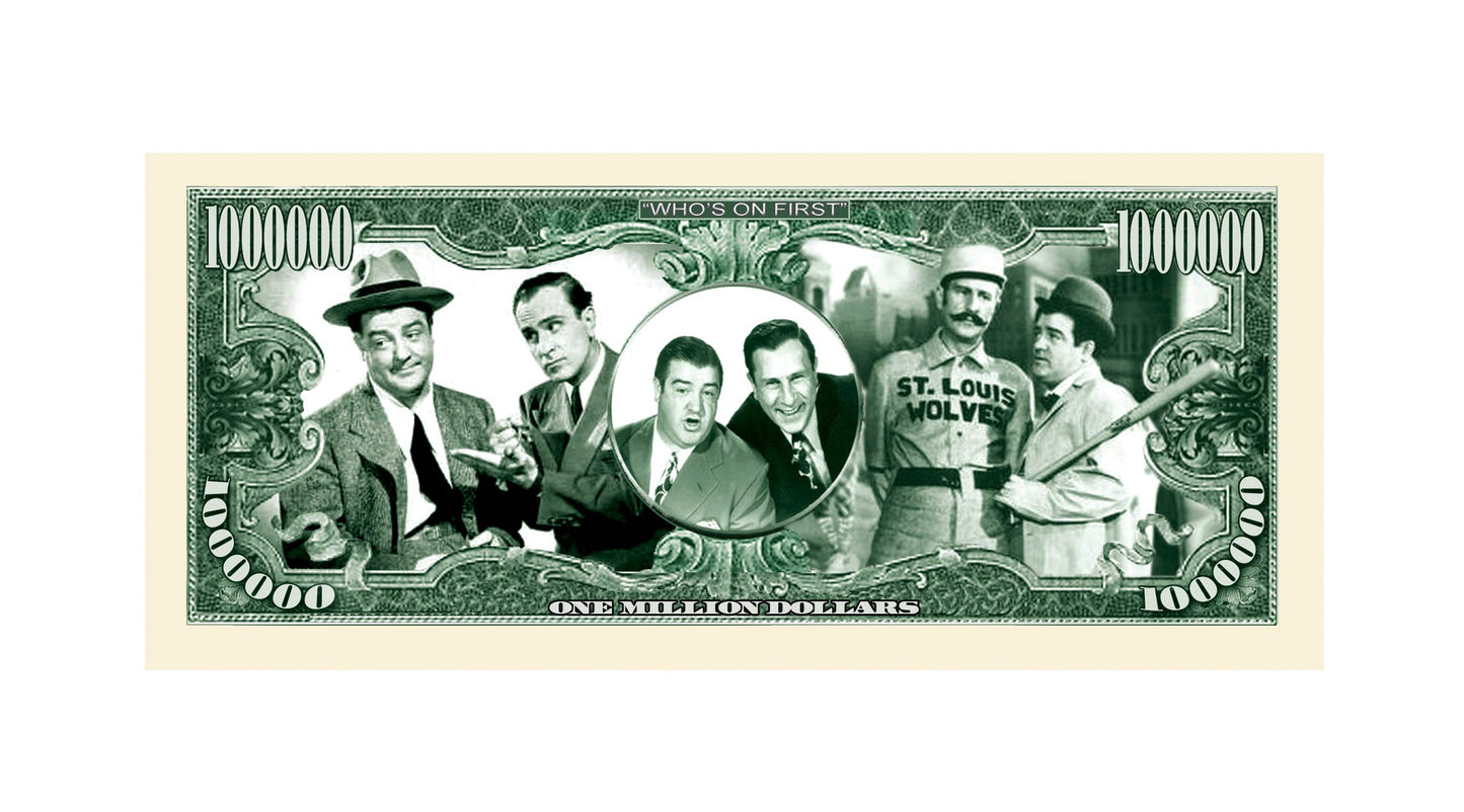 Abbott And Costello Million Dollar Bill With Bill Protector