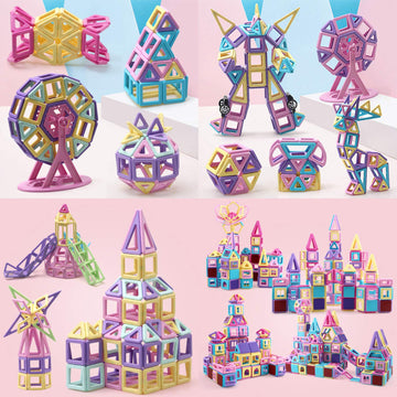 ASOK Magnetic Blocks Magnetic Tiles 133pcs 3D Castle Educational Learning and Development Toys for 3 4 5 6 7 8 9 Years Old Boys