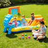 Toy Imagine 8.2Ft Dinosaur Inflatable Play Center Pool With Slide Water Spray And 6 Balls Kids Outdoor Garden Swimming Pool Mult