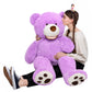 MorisMos Giant Teddy Bear  39inch Large Stuffed Animals with Big Footprints Plush Stuffed Bears Gift for Kids  Purple