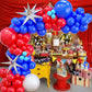 Red Blue Balloon Garland Kit, Red Blue Balloon Arch With Red And Dark Blue Balloons, Red And Blue Balloon Arch For Independence