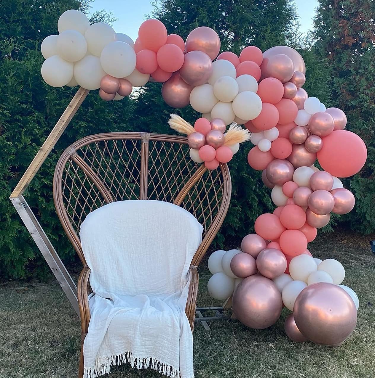 Pink Balloons, 60 Pcs Light Pink Pastel Pink Set With Rose Gold Confetti Metallic Pink Balloons, Pearl Pink Macaron Pink Balloon