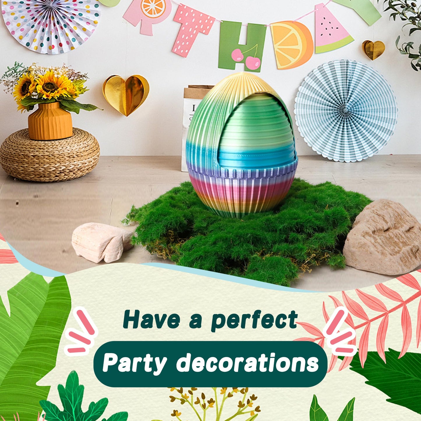 Flavery 3D Printed Snake With Egg - Gear Egg With Snake Inside, 24Inch Flexible Snake, Cute Rotary Egg, 3D Printed Gift Toys, Fi