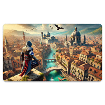 Wizcraft Gaming Paramint Assassin Overlooking (Stitched) - Mtg Playmat - Compatible With Magic The Gathering Playmat - Play Mtg,