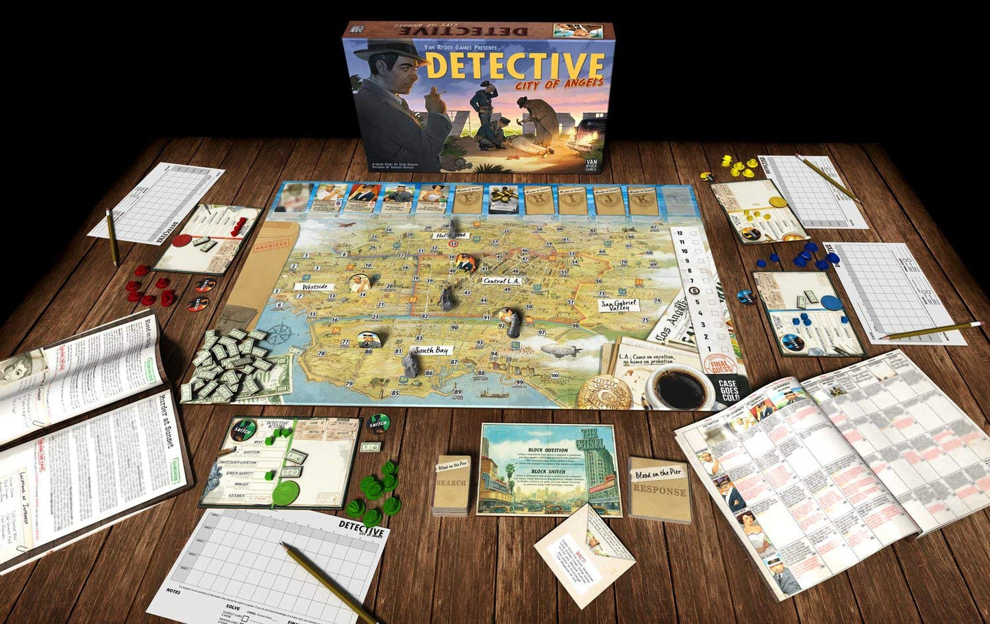 Van Ryder Games - Detective City Of Angels Board Game - Perfect For Game Night - 1-5 Players, 30-150 Minutes Of Gameplay - Ages