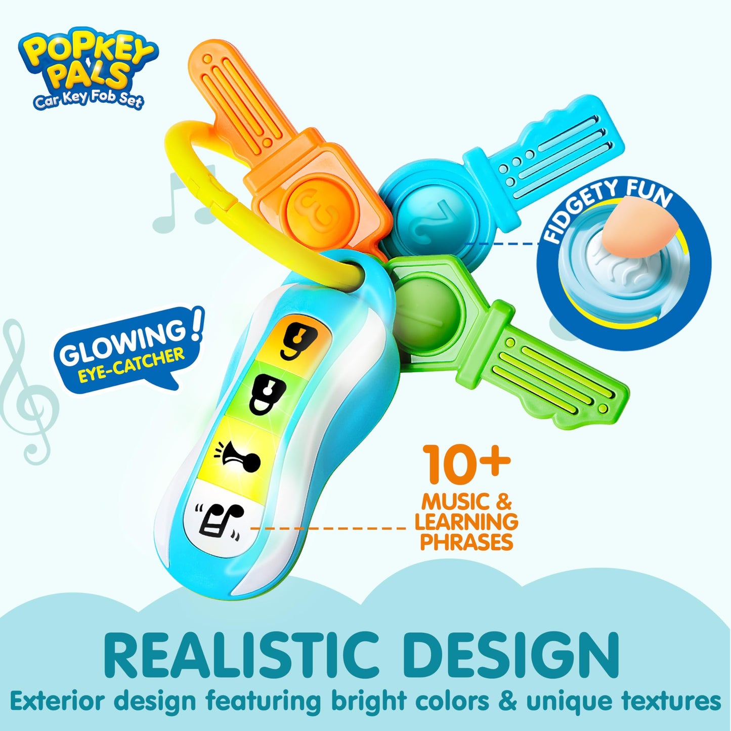 Joyin Baby Musical Toy Phone And Car Keys Teether Set, 60+ Music And Learning Phrases, Baby Learning Toys 10 Months, Toddler Bir
